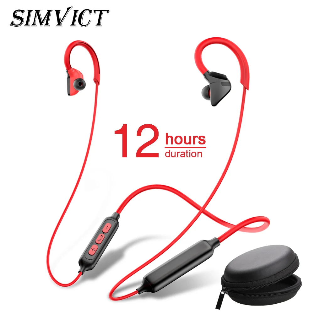 Беспроводные наушники Simvict с ушным крючком и Bluetooth спортивные шумоподавлением