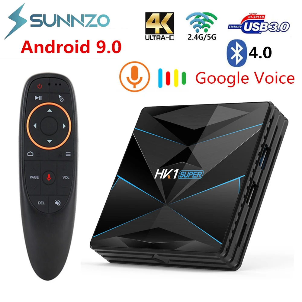 

ТВ-приставка HK1 Super Smart Tv, Android 9,0, RK3318, 2,4 ГГц/телефон, двойной Wi-Fi, HD 4K, Google Play, BT4.0, 4 Гб ОЗУ, 128 Гб ПЗУ, ТВ-приставка