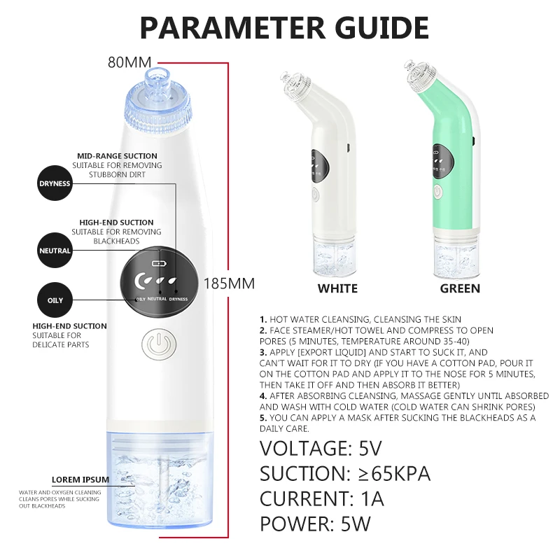 

Blackhead Remover Facial Electric Acne Cleaner Blackhead Black Point Vacuum Cleaner Tool Black Spots Pore Cleaner Machine