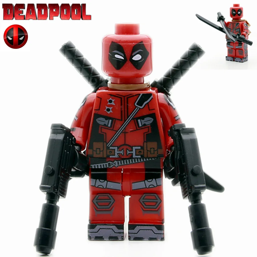 Одиночная распродажа красный Дэдпул Уэйд Т. Вилсон с пистолетом X MEN Мстители