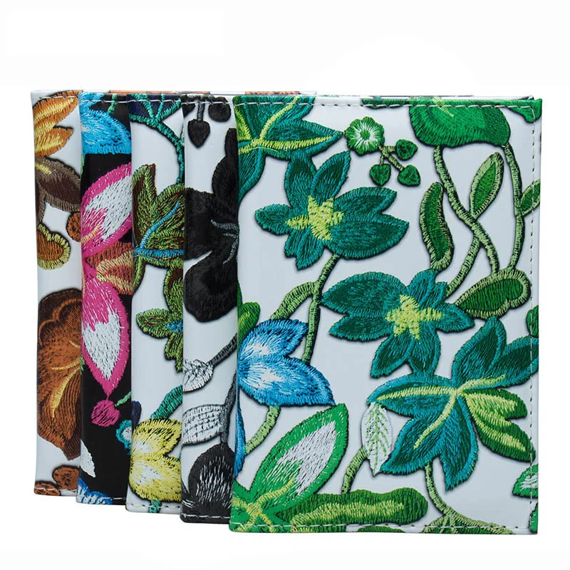 KUDIAN BEAR Women Passport Cover Travel Flower Printing PU Leather Card Holder Ladies Case Porte Carte BIY041 PM49 |