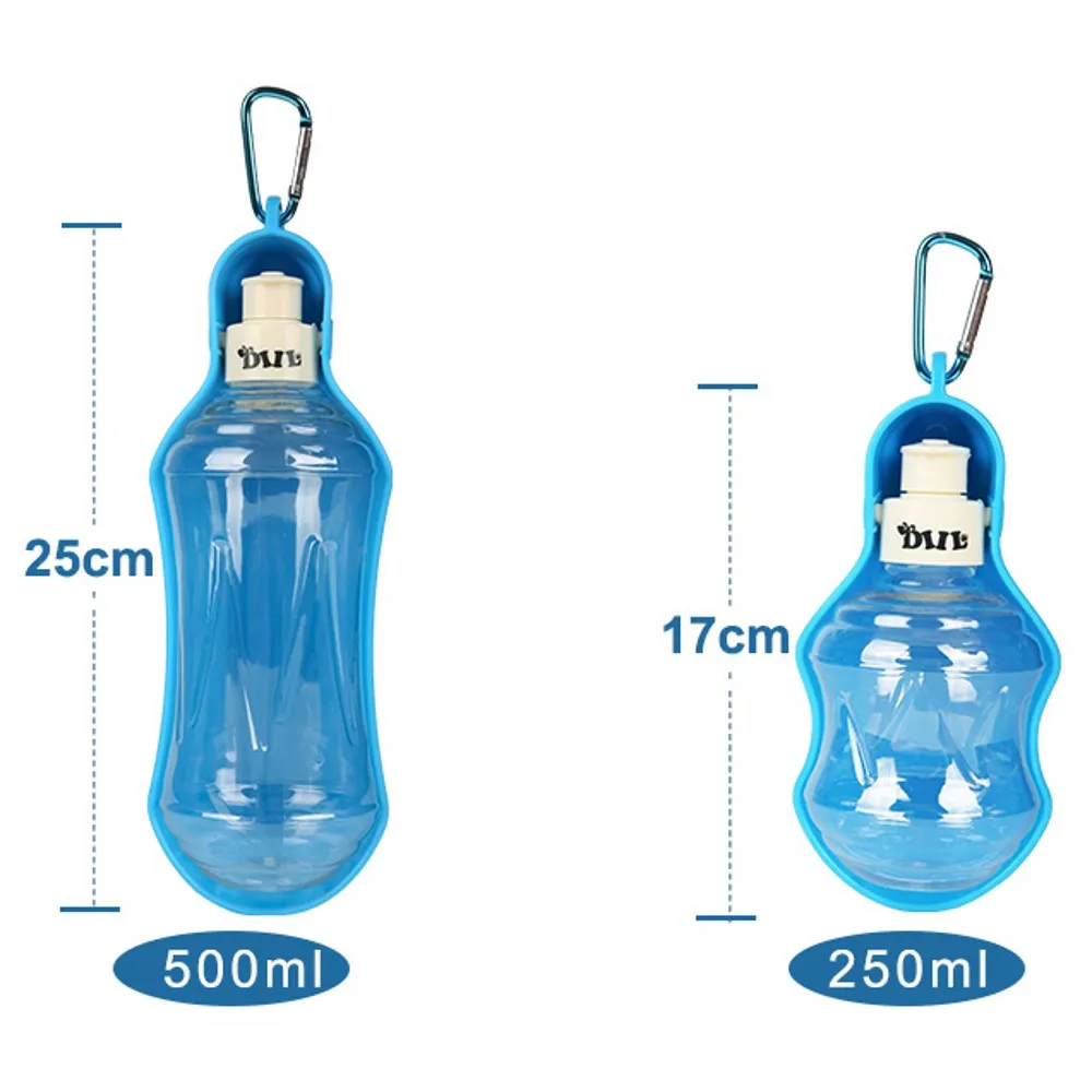250 мл/500 мл собака бутылка для воды Пластик Портативный Щенок Кот на открытом