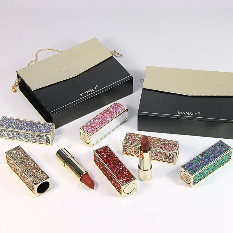 Высококачественная Manshili MANSLY помада три подарочных коробки зеркальная сумка на