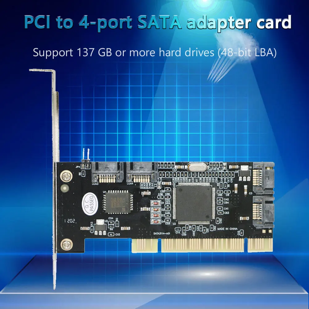 

Переходник-расширитель карты передачи PCI на 4 порта SATA