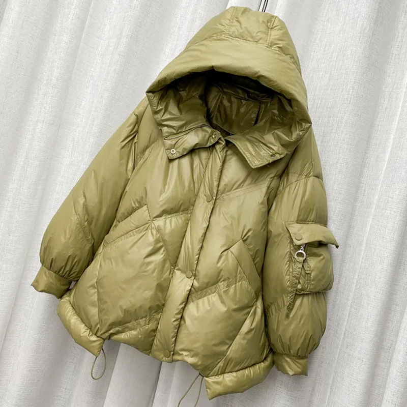 

Stand Collar Women's Down jacket Short 2020 New Fashion Winter Bread Coat Female White Duck Down Casual Wild Clothing