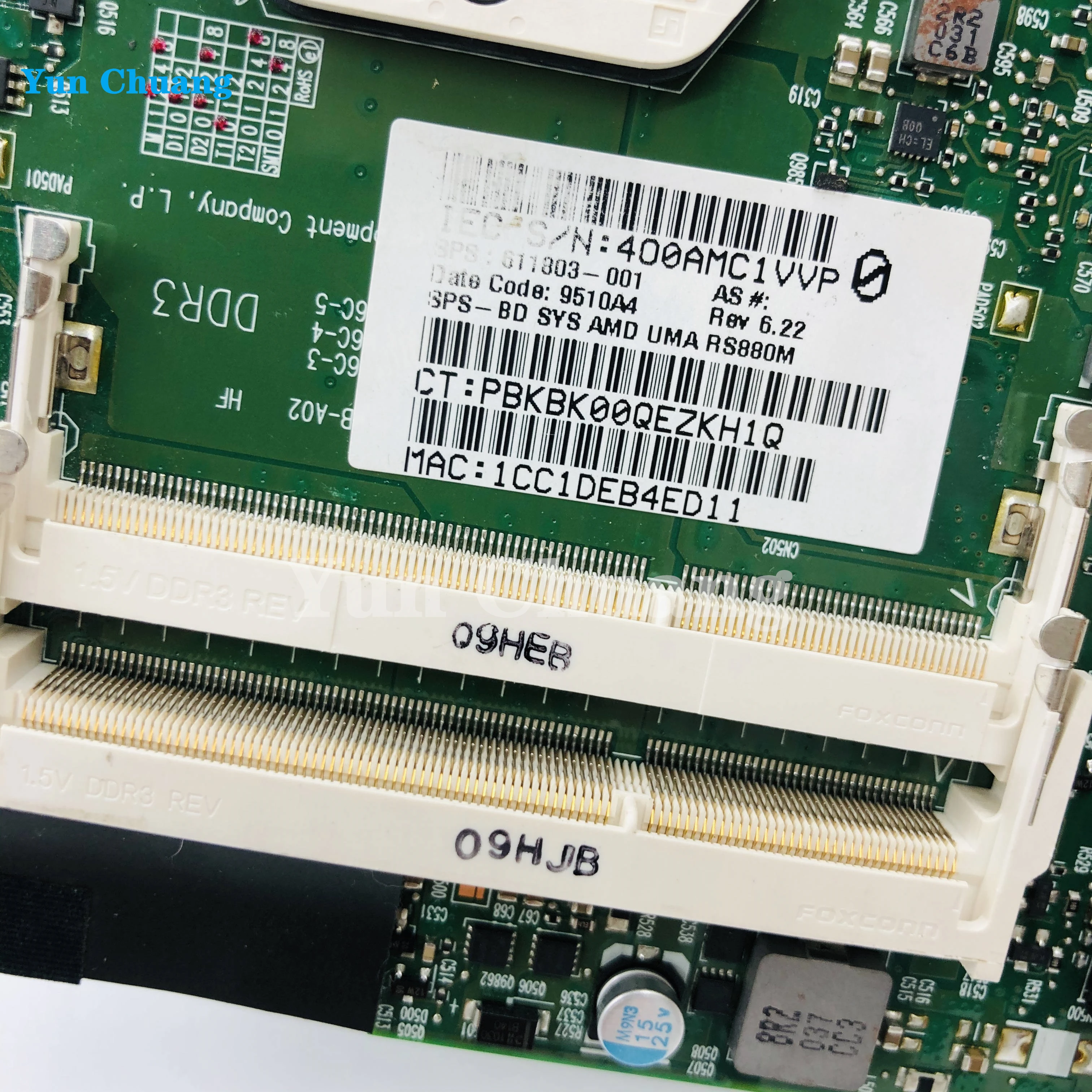 611803-001 материнская плата для HP 625 325 CQ325 425 основная ноутбука RS880M DDR3 с Бесплатная