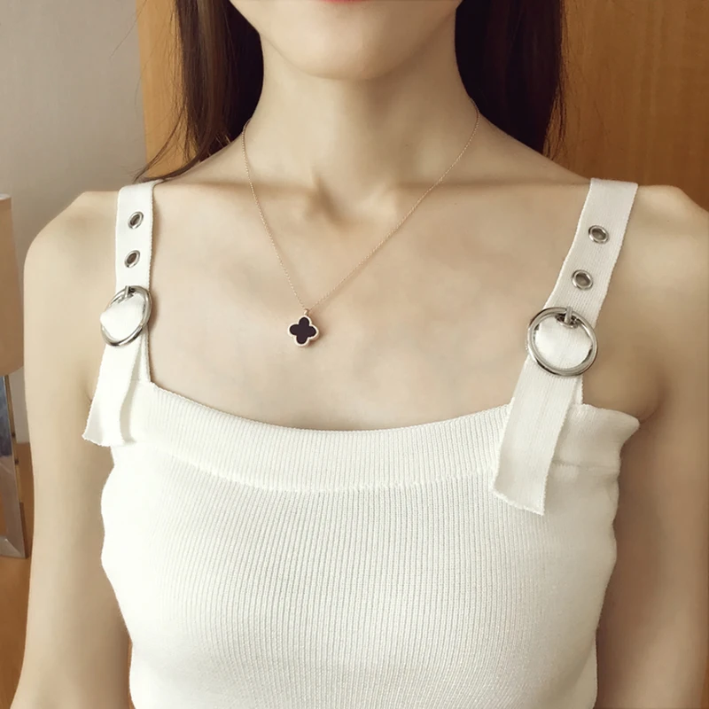 

Rivet Summer Tops For Women 2020 Crop Top Women Clothes Cropped Short Womens Clothes Black Elasticity White Knitted Haut Femme