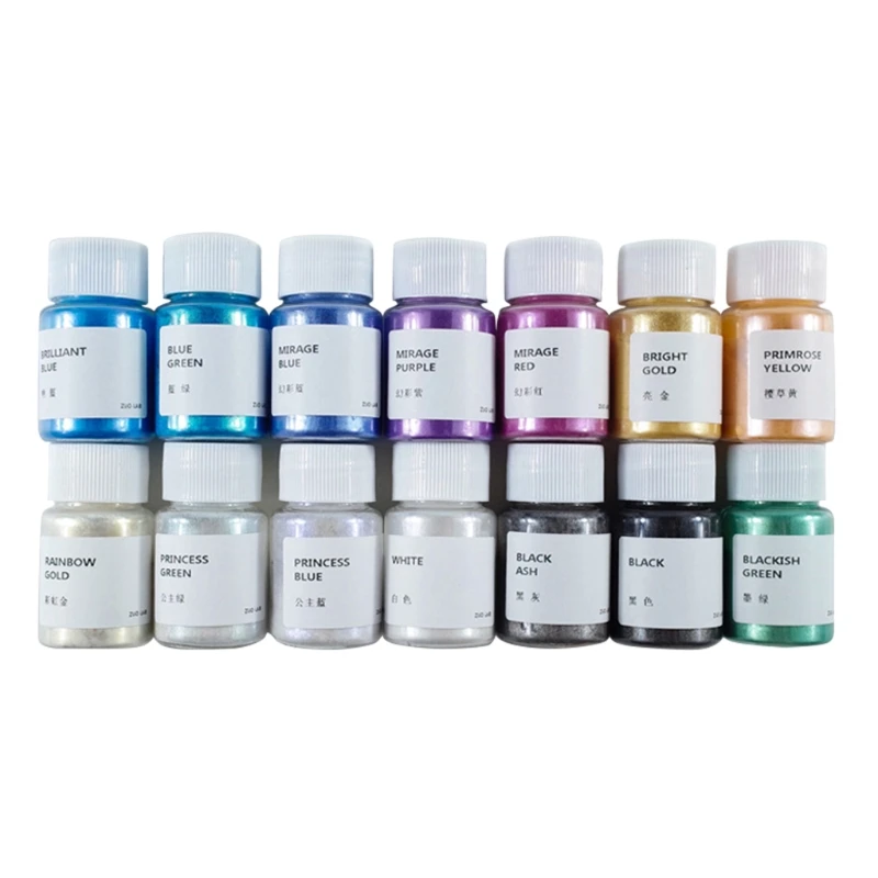 

14 Colors Mica Powder Pearlescent Pigment for DIY Soap Epoxy Resin Candle Nail Makeup Craft Making Tools