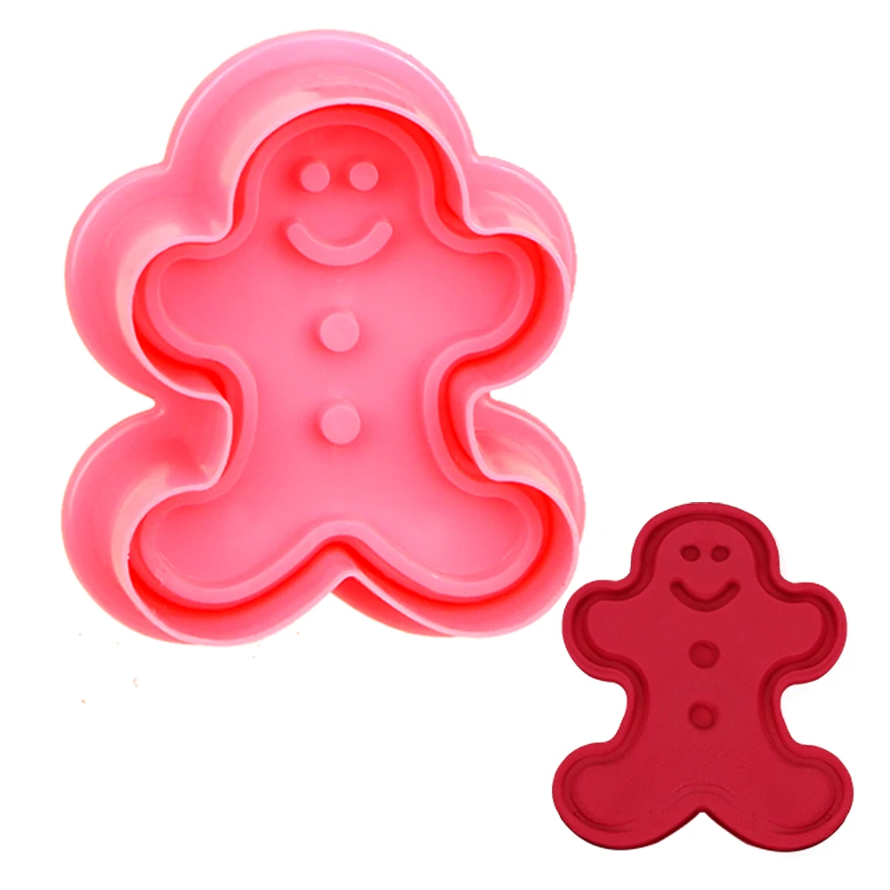 

4Pcs/set Christmas Tree Snowman 3D Fondant Biscuit Mold Easy To Clean Cake Chocolate Cookie Mold Baking Utensils