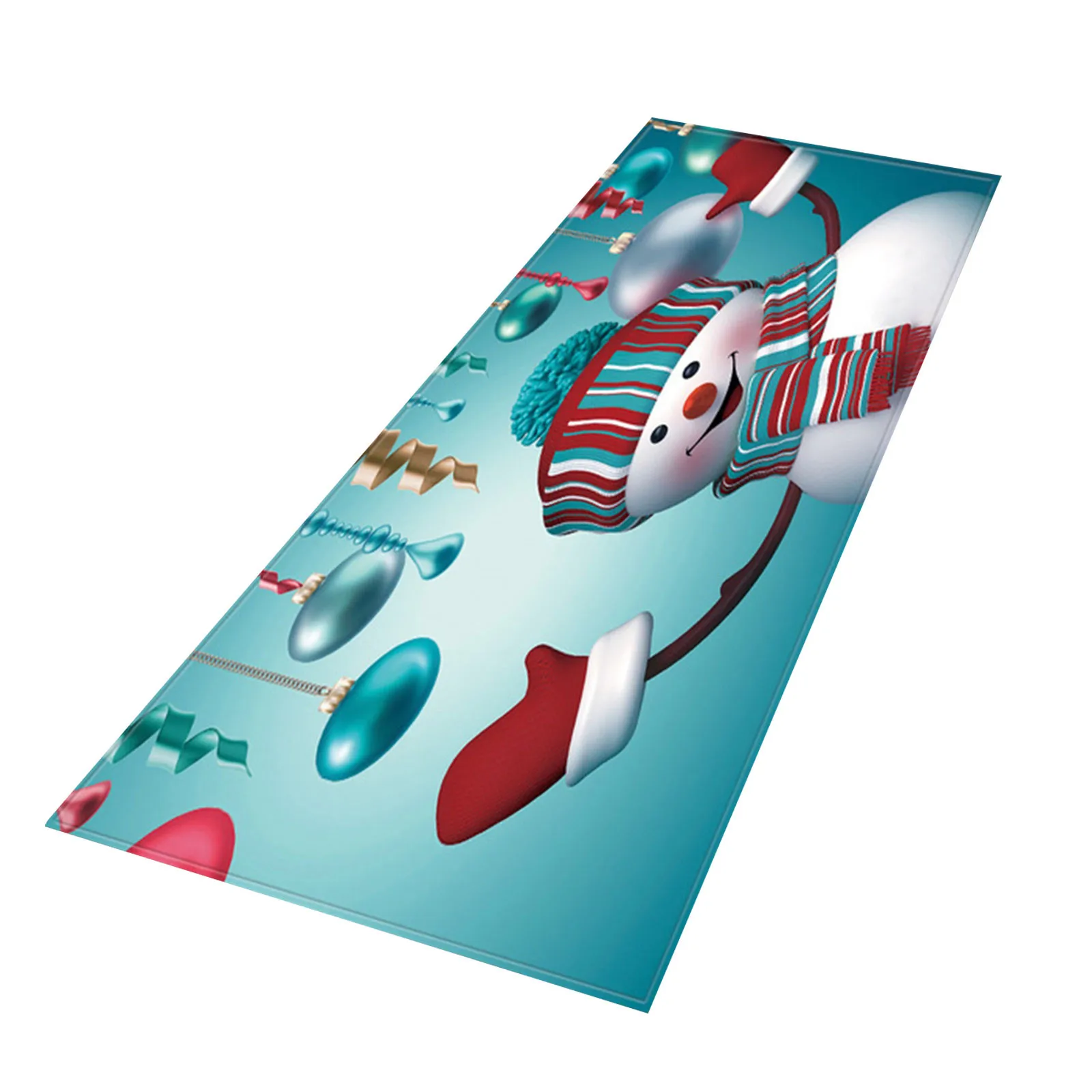 Рождественские коврик для ванной туалета с утолщённой меховой опушкой 2020