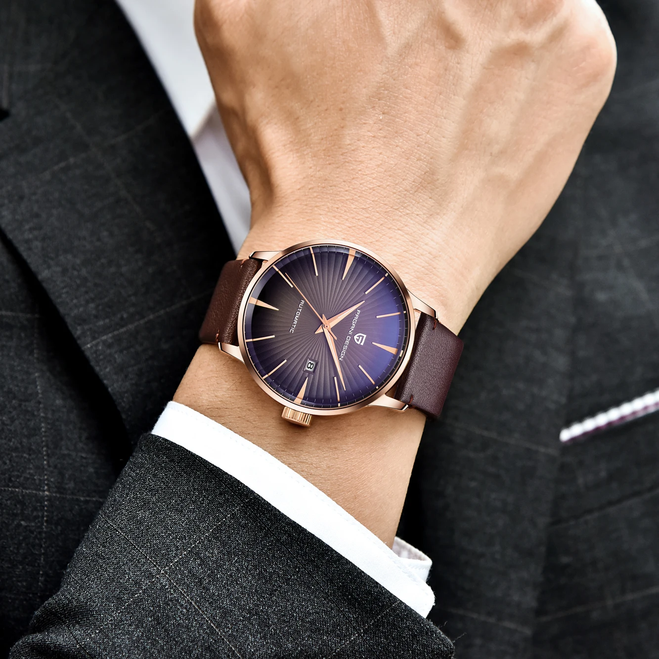 

PAGANI 2020 New Men's Watches Classic Mechanical Leather Watch Men Luxury Men Automatic Watches Business Waterproof Clock Man