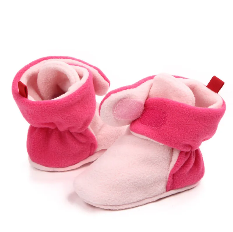 Pink rose Новая детская обувь унисекс для новорожденных; Cozie; ботинки из искусственного флиса; зимняя теплая обувь для малышей; классическая обувь для мальчиков и девочек - Цвет: Pink rose