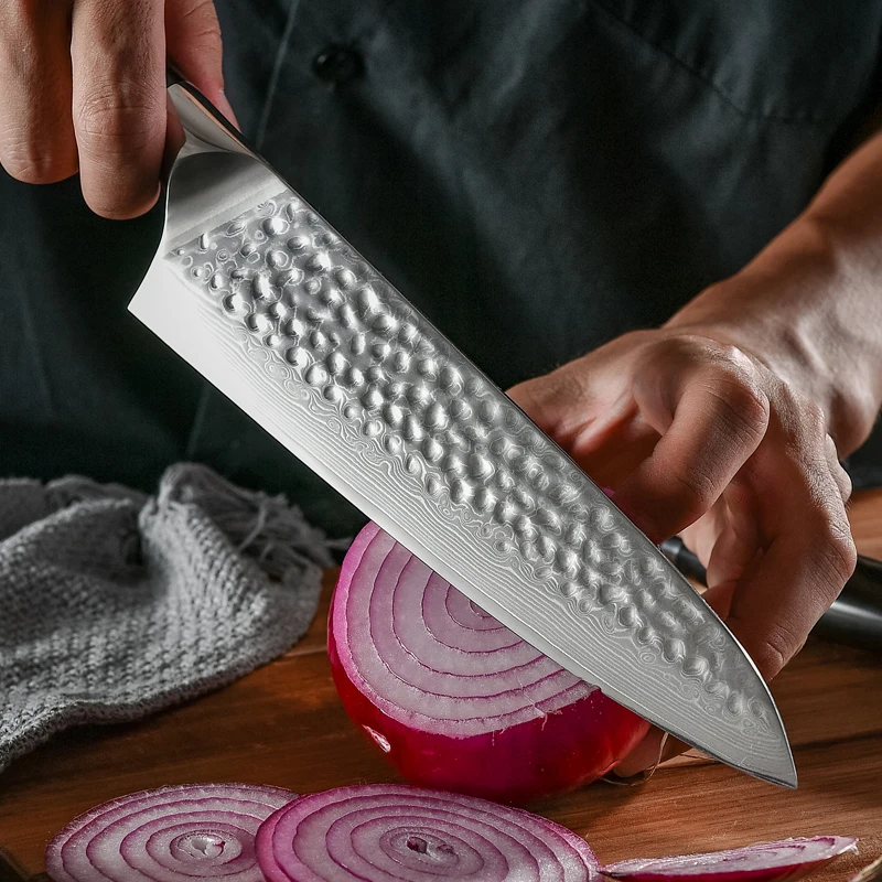 8 дюймов нож шеф повара 67 слоев Дамасская кованая сталь кухонные ножи домашний