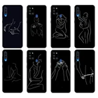 Черный чехол из ТПУ для Samsung Galaxy A50 50S A30S A10 A01 A11 A21S A31 A41 A51 A71 M21 M30S S10 LITE, Минималистичная линия, сексуальная пара