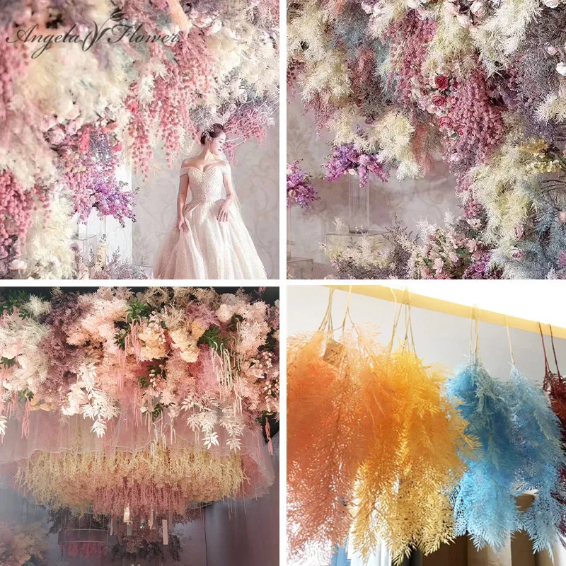 114 см Потолок Цветок смога пластиковая трава искусственные растения с цветами