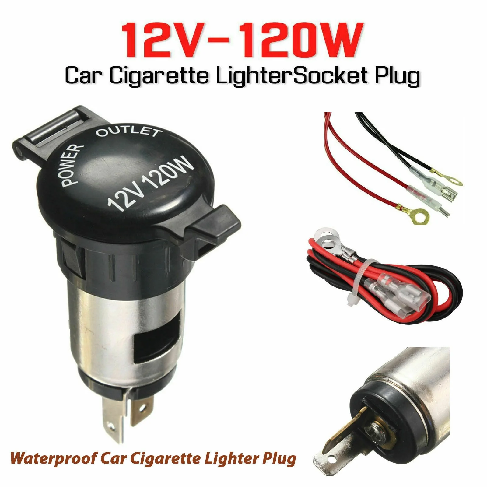 

Car Cigarette Lighter Socket Plug Power Outlet Parts For Car Truck Motorcycle