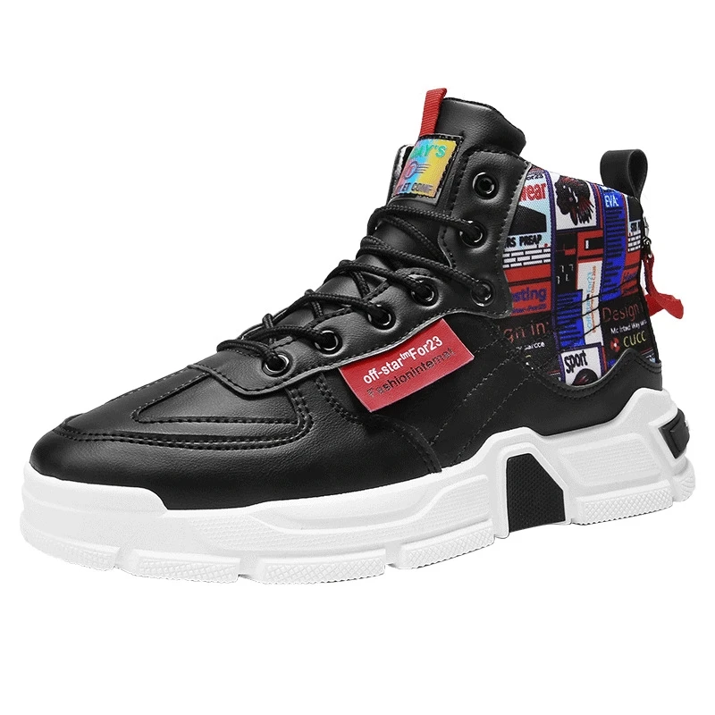 

SONECHOKI High Top Sneakers Man Mixed Color Hard-Wearing Walking Chunky Shoe Outdoor Casual Sport Running Jogging Trainer