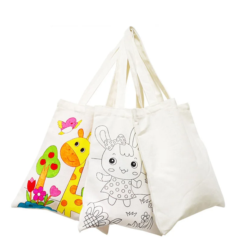 56 см детская сумка для рукоделия с граффити ручная роспись Холщовая Сумка