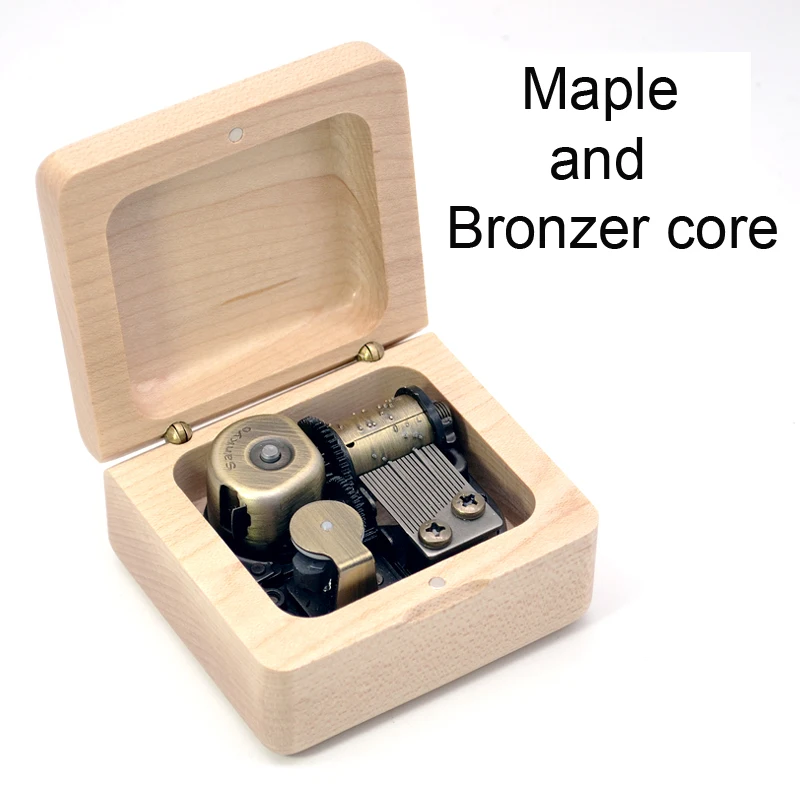 Maple Bronzer core DIY резная деревянная музыкальная шкатулка как творческий(день рождения) подарок для детей или девочек/мальчиков друг рождественские подарки с фабрики - Цвет: Maple Bronzer core