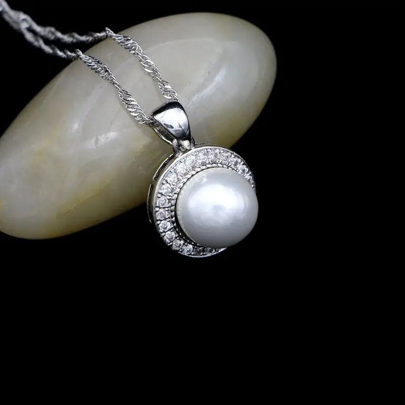 Белые жемчужные бусы Свадебные Ювелирные наборы для женщин