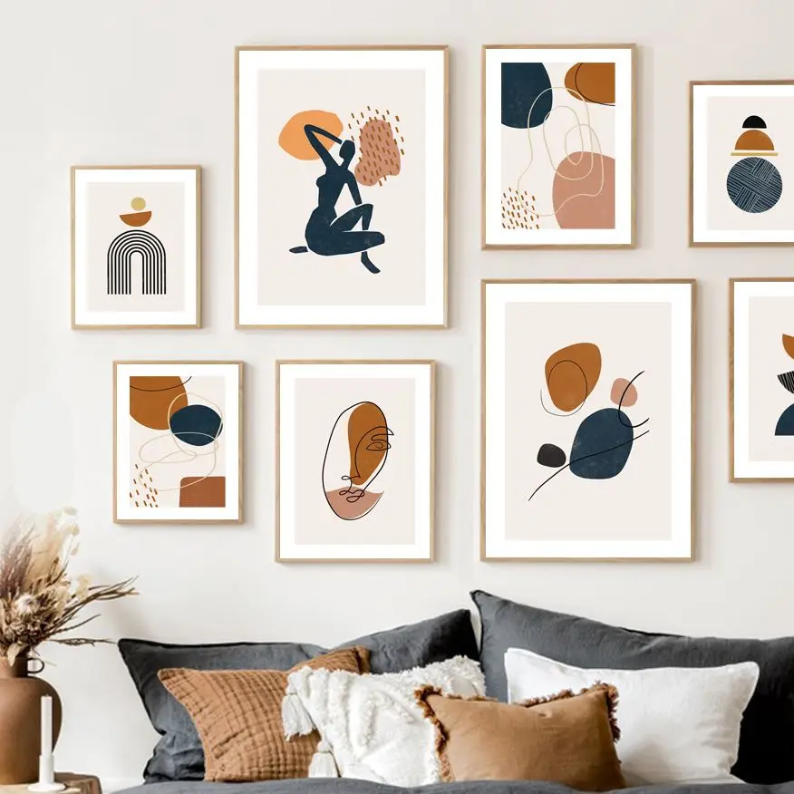 

Geometric Color Block Nordic Posters And Prints Abstract Girl Face Wall Art Canvas Painting Wall Pictures For Living Room Decor