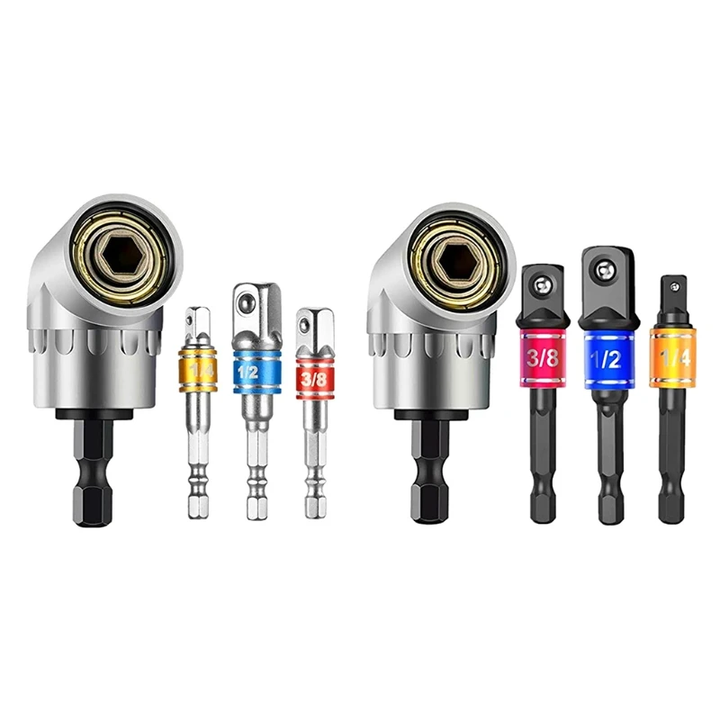 

105Â° Angle Wrench with 3pcs 1/4'' 3/8'' 1/2" Universal Socket Adapter Spanner