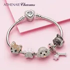 Женский браслет со следами фианита, из серебра 100% пробы, 925 пробы