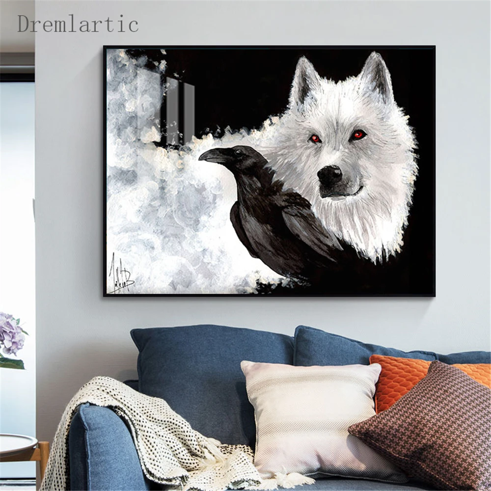 

Wolf Canvas Poster Silk Fabric Modern Style Prints Party House Decor Room#20-1005-42-37