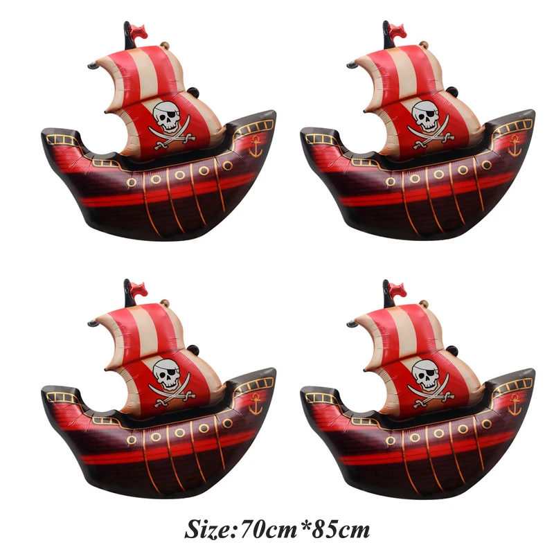 Набор фольгированных воздушных шаров большой пиратский корабль Череп 18 дюймов