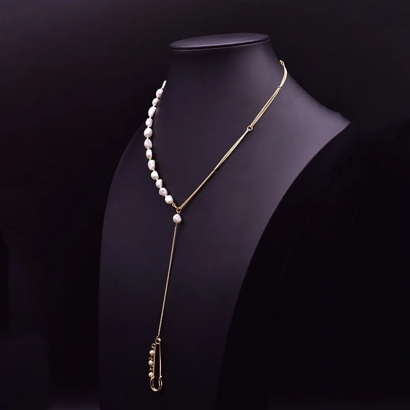 

Brooch Pendant Necklace Fashion Natural Freshwater Pearls Necklaces Elegant Jewelry Women Wedding Party Long Collars Choker Bibs