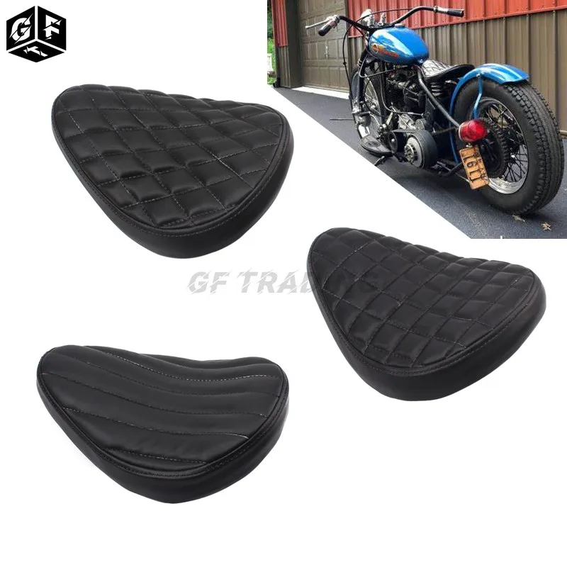 Мотоциклетные Ретро черных масок Diamond Стиль искусственная кожа Solo сиденье