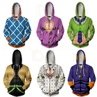 Японские толстовки с капюшоном JOJO 3D для мужчин и женщин, толстовка с капюшоном в стиле аниме Невероятные приключения Джоджо, модная куртка в стиле Харадзюку, пальто, одежда