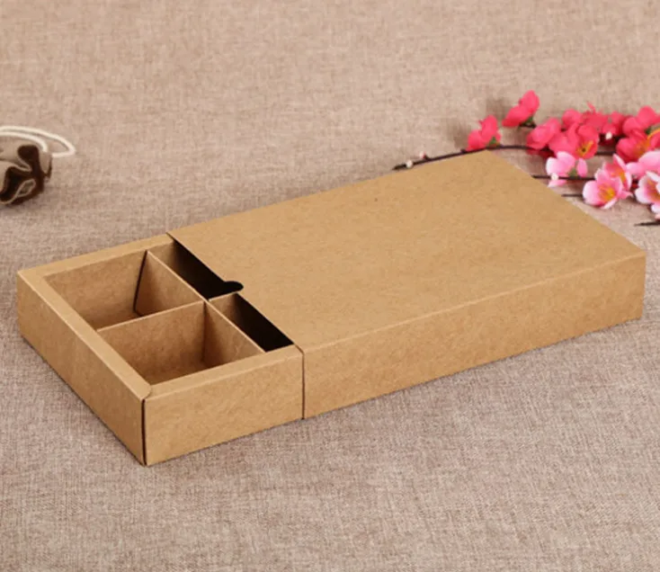 Пользовательский логотип коробка для ящиков из крафт бумаги матовый