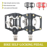 mtb self locking bike pedal flat pedals du bearing spd pedal non slip sealed bearing bicycle pedal bike accessories high quality