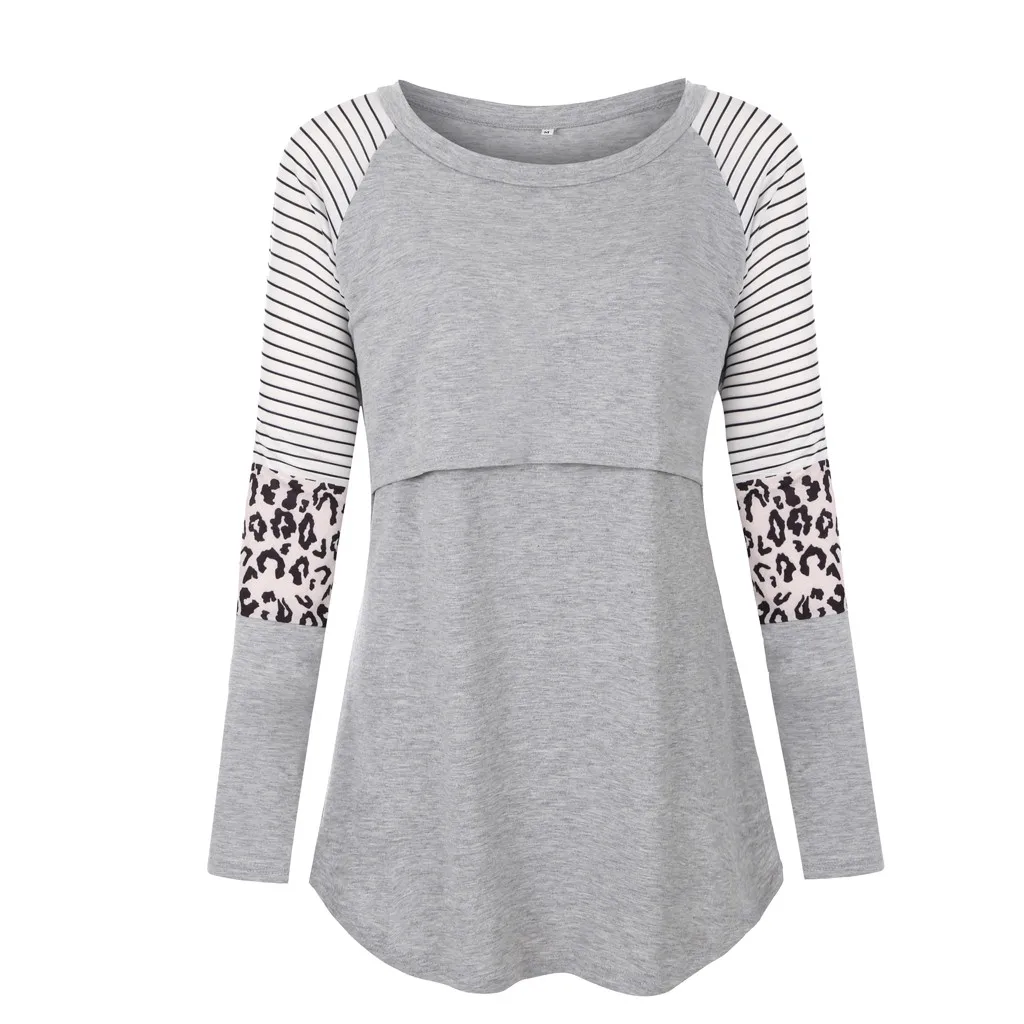 Женские топы с длинными рукавами в стиле пэчворк для беременных блузка кормления