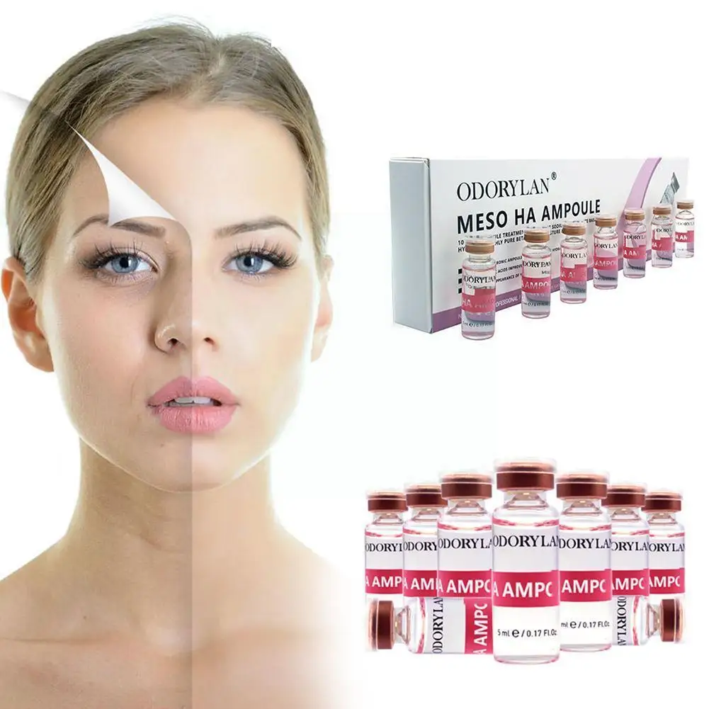 

10 Vials 5ml Cross-linked HA Hyaluronic Acid Pure Micro Collagen Acid BB Whitening Cream Molecular Mesotherapy Hyaluronic S T2P9