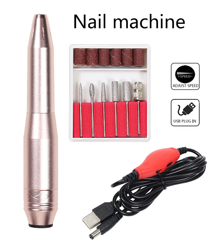 

Written Test Nail Polishing Machine New Polishing Nail Piercing Device USB Electric Sander with Grinding Head