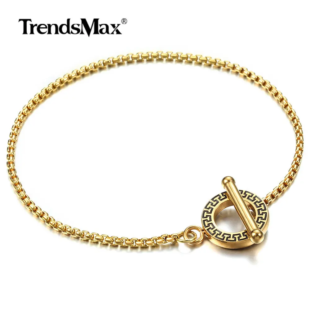 Новый тонкий браслет из нержавеющей стали 2 мм золотистого цвета для мужчин и