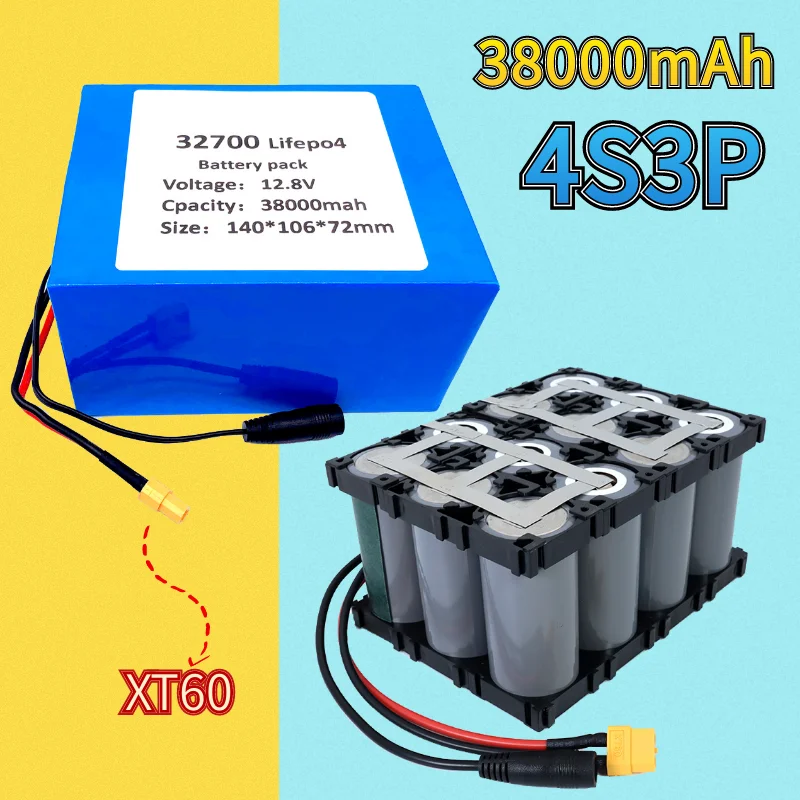 Аккумулятор Lifepo4 32700 4S3P 12 8 в 38 А · ч 4S 40A 100A сбалансированный блок питания для