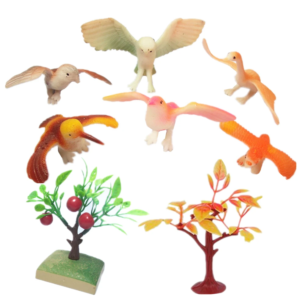 

8Pcs Plastic Bird Animals Set Eagle Owl Swan Parrot Kingfisher Model Children Toys Eduactional Toy Kids Boys GirlsBirthday Gift