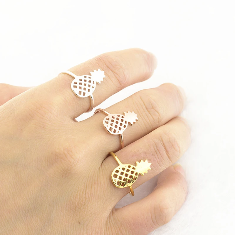 

Minimalist Jewelry Anillo pineapples Ring 2019 Best Freind Gift Classic Infinity Femme in Rose Gold