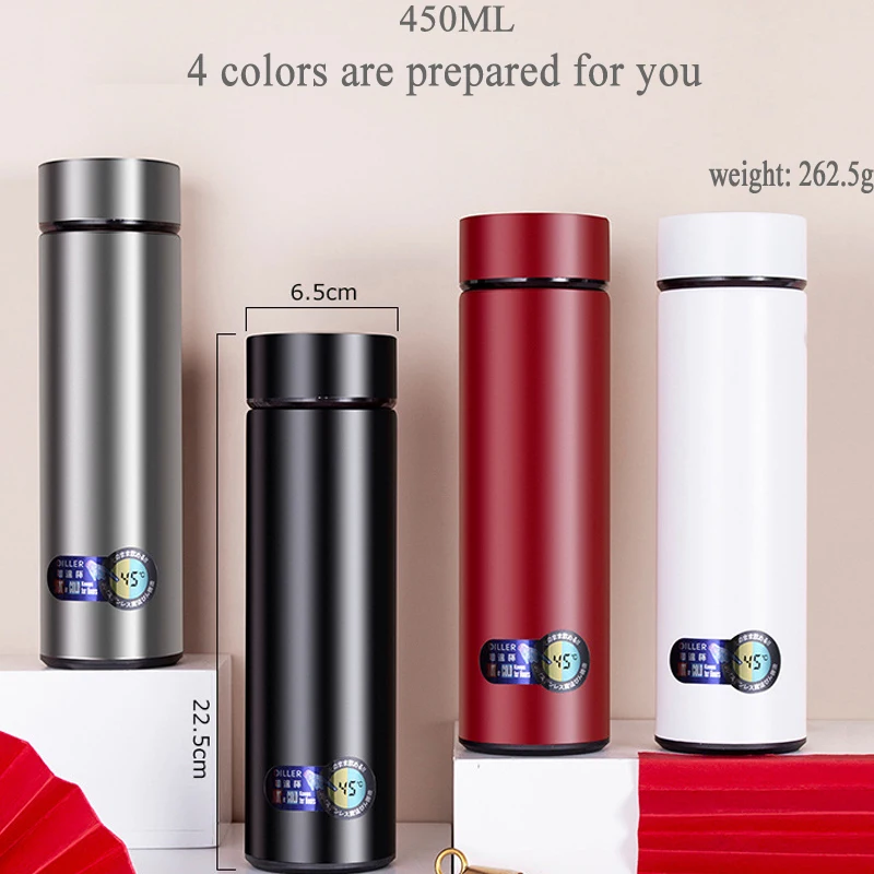 

450 ML LED Vacuum Insulation Tumbler Thermos Smart Temperature Water Bottle Display Leakproof Stainless Steel Drinking Cup