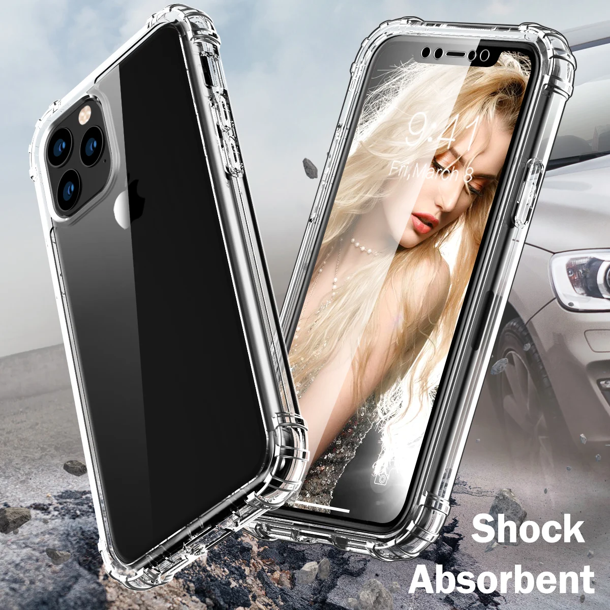 Чехол для iPhone 11 Pro 2019 Встроенная защитная пленка всего тела ударопрочный