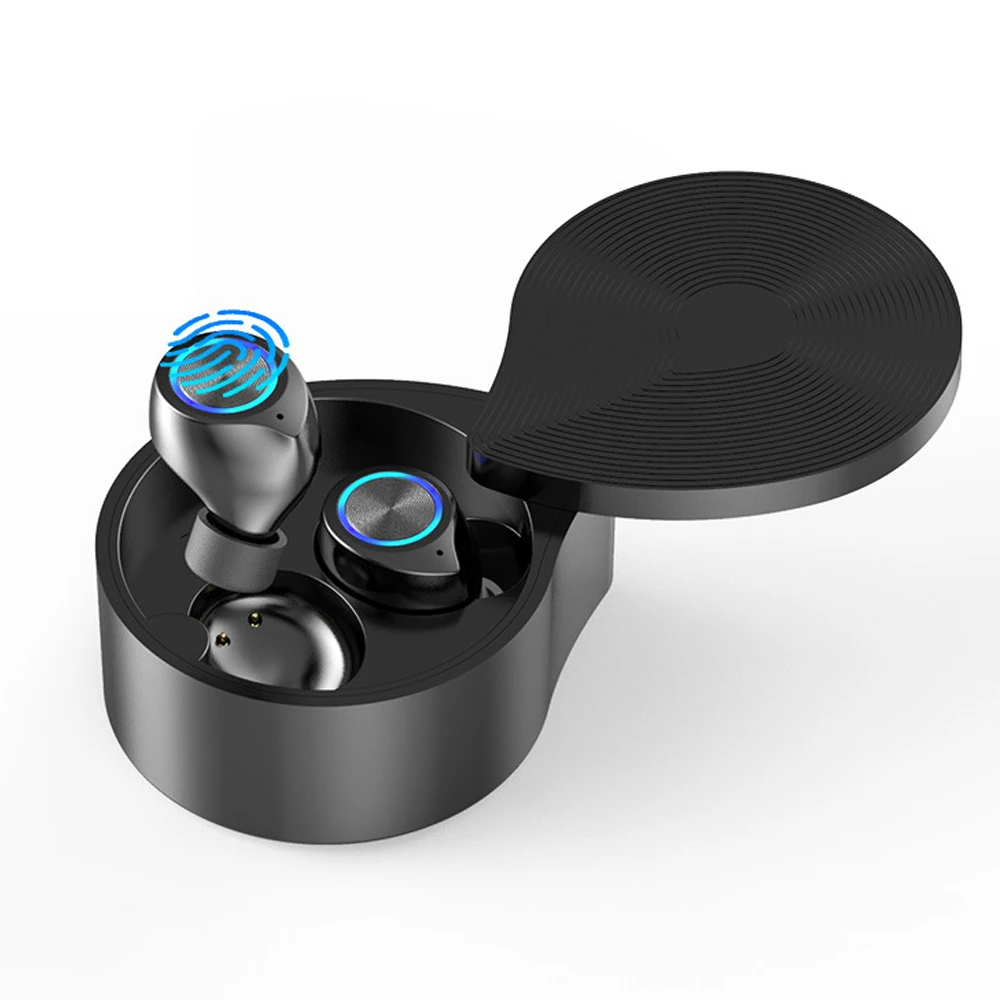 

Bluetooth Earphone TWS Finger Touch V5.0 Phone Talking Stereo Noise Reduce Earbuds with Charging Cabin Wireless Mini Headset