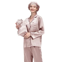long style heavy silk pajamas v neck %100 mulberry worn outside home suit women