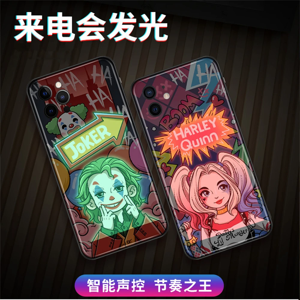 

Hot Sale Cartoon Heroes in USA Smart Led Light Music Cool Luminous Cell Phone Case For iPhone 13 12 Pro Max 6 6S 7 8 Plus