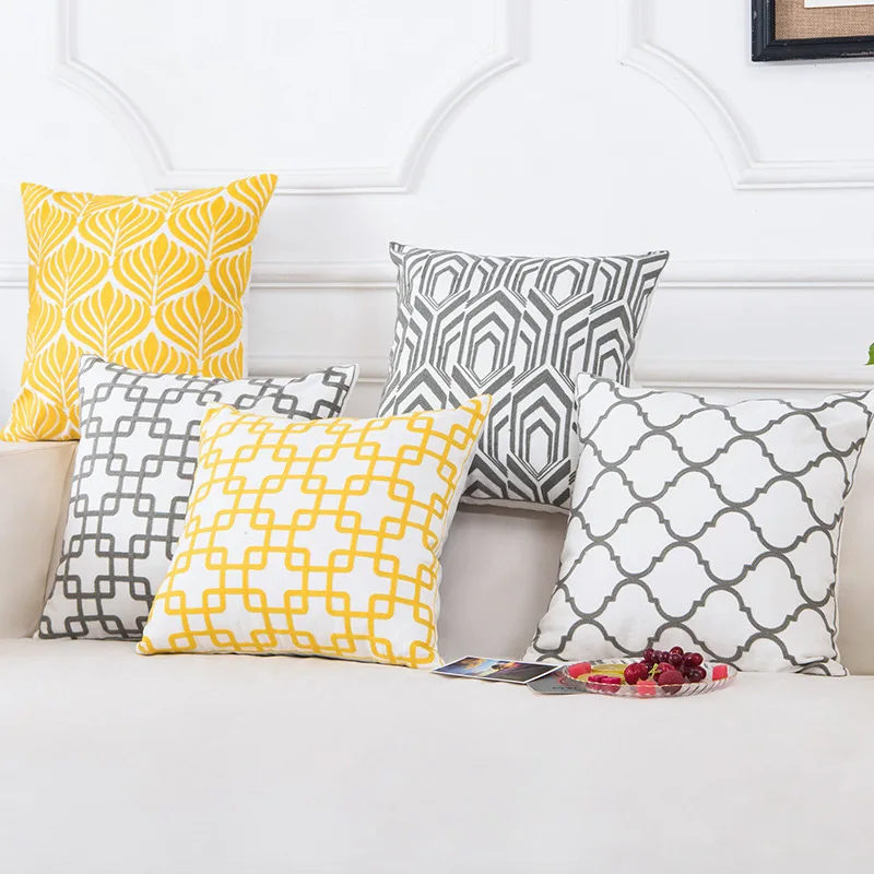 

Nordic Four Seasons Light Luxury Ethnic Embroidered Cushion Sofa Cushion Pillowcase Office Cushions Bedside Cushion Support