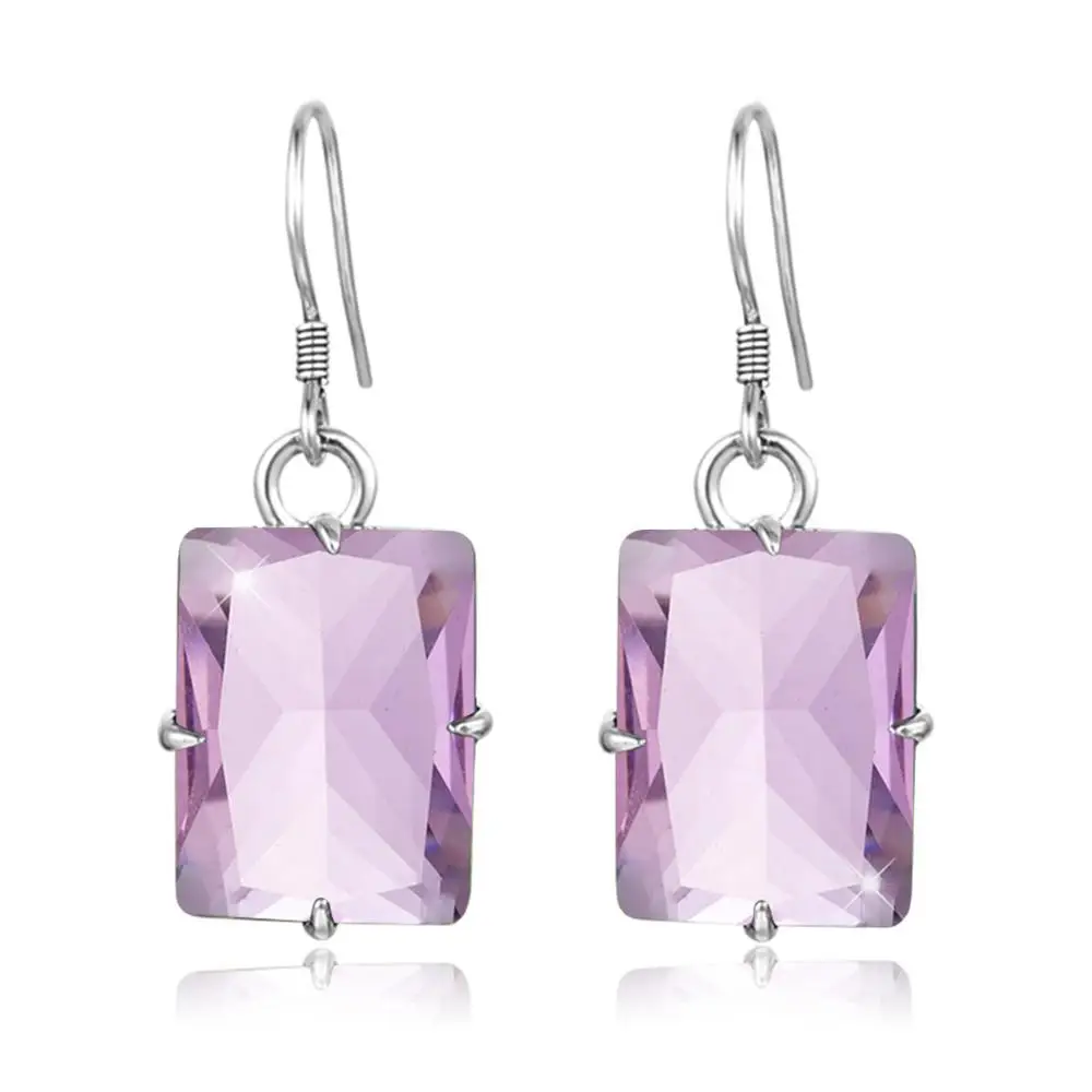 

Женские серьги-подвески Szjinao, изящные дизайнерские ювелирные изделия ручного изготовления из настоящего серебра 925 пробы, серьги с розовыми...