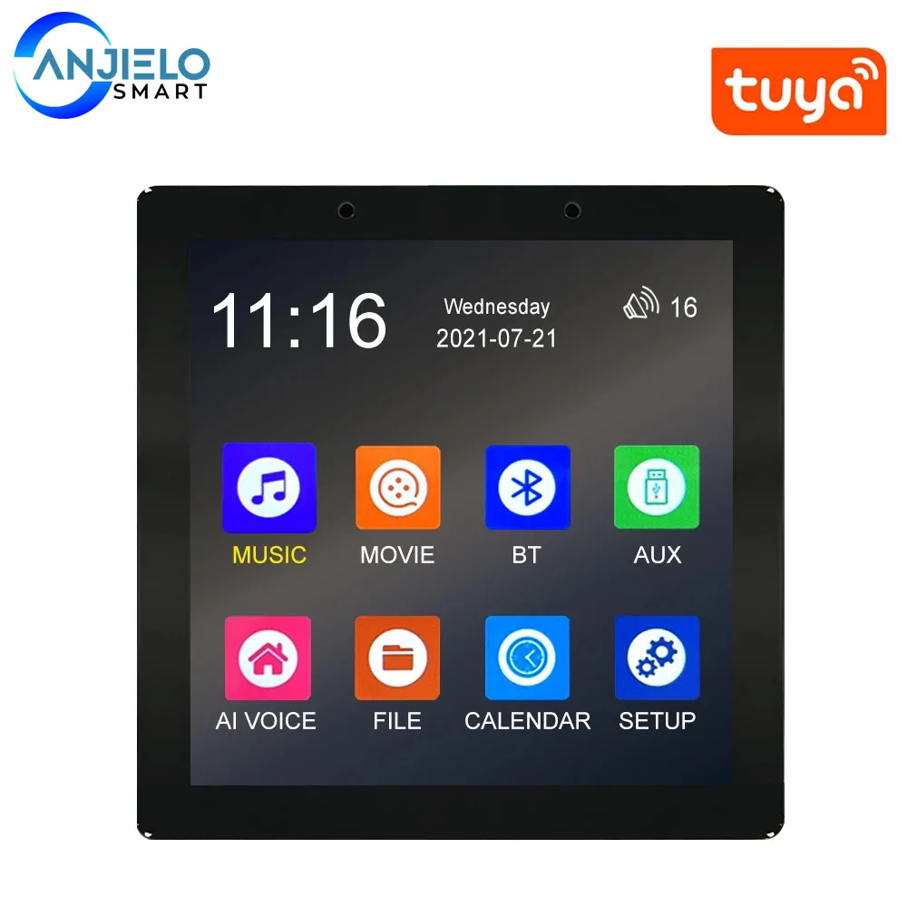

Smart Tuya Wifi Gateway with Color Touchscreen, Remotely Control Your Kinds of Tuya Smart Appliances, G2 Hub,Blackground Music