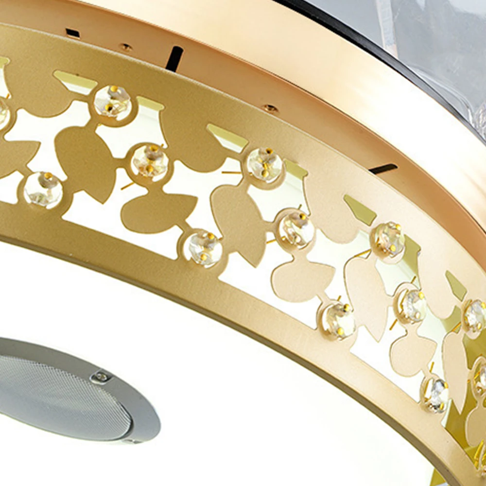 Музыкальный потолочный вентилятор с освещением дистанционным управлением Bluetooth